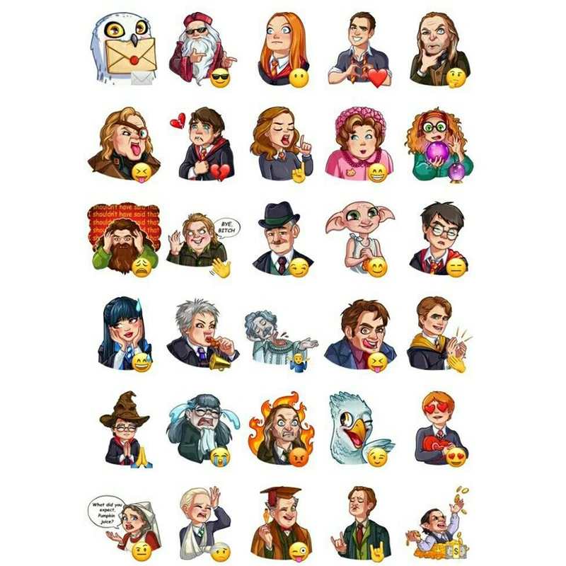 استیکر مدل هری پاتر طرح کمدی مجموعه 24 عددی
