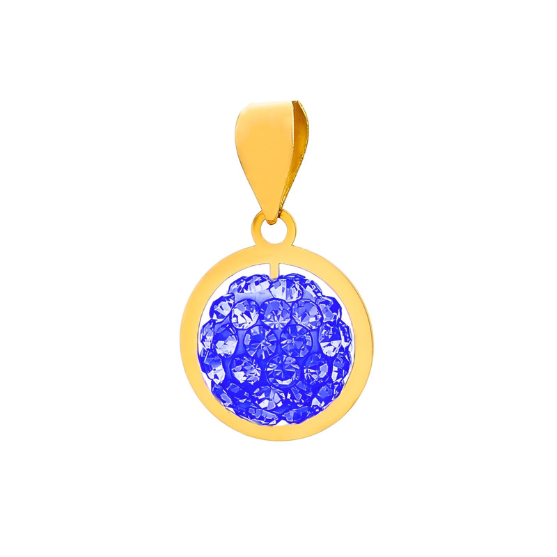 آویز گردنبند طلا 18 عیار زنانه سوزیانا طرح گوی نگین دار کد 3