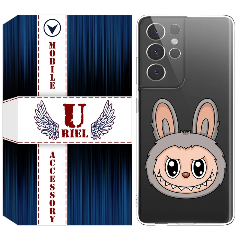 کاور یوریل قاب مدل Clear کد 114 طرح لبوبو Labubu مناسب برای گوشی موبایل سامسونگ Galaxy S21 Ultra