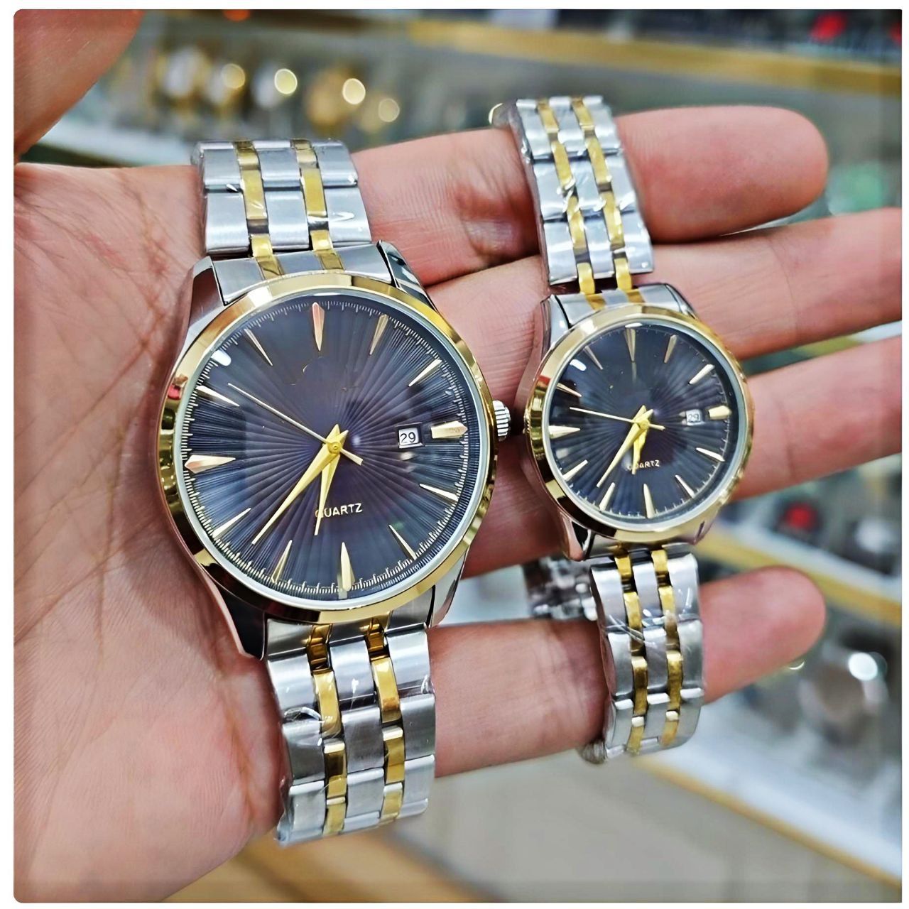 ست ساعت مچی عقربه ای  زنانه و مردانه مدل کلاسیک 04 -  - 2