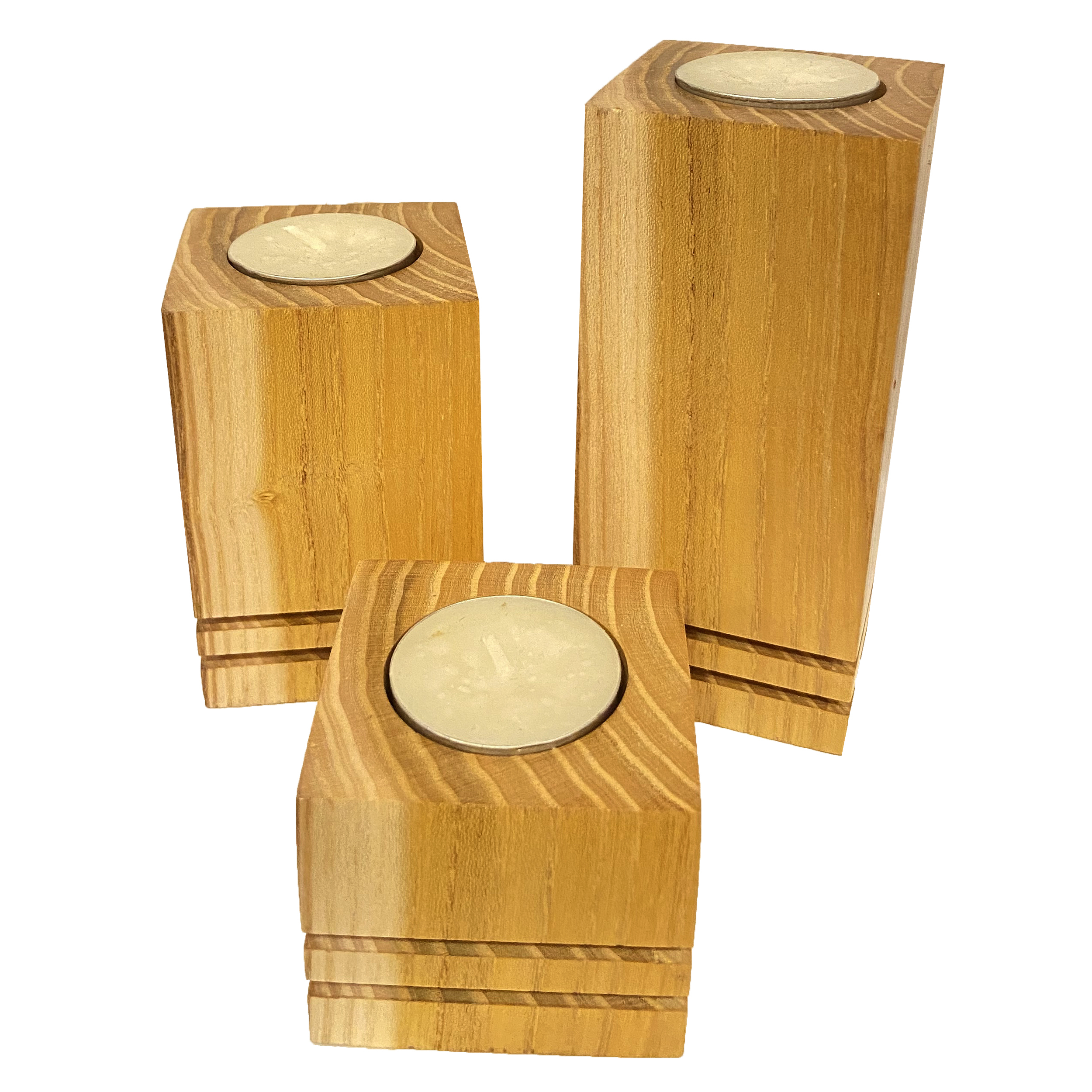 جاشمعی چوبی مدلGW-C002 مجموعه 3 عددی