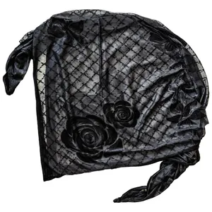 روسری زنانه مدل مجلسی گل بابونه کد 93751