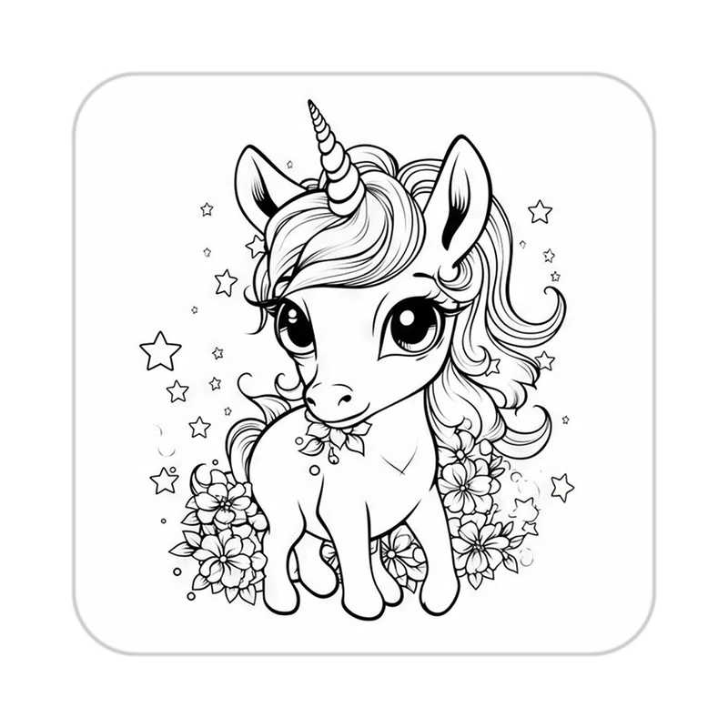 زیر لیوانی کاکتی طرح اسب تک شاخ و یونیکورن مدل mp31968