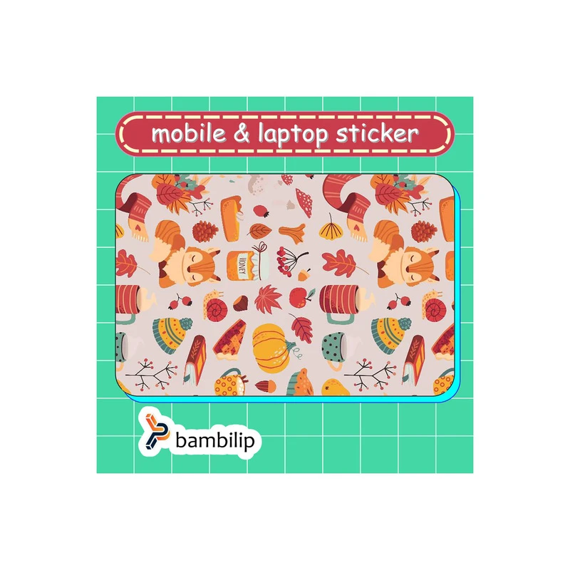 استیکر بامبیلیپ مدل کارت عابر طرح بک گراند پاییزی  کد 9651350