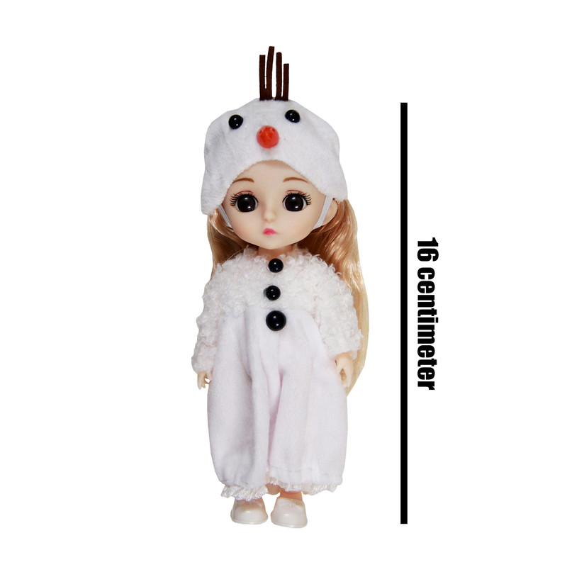 عروسک مدل چشم تیله ای آدم برفی کد AR 08 ارتفاع 16 سانتی متر