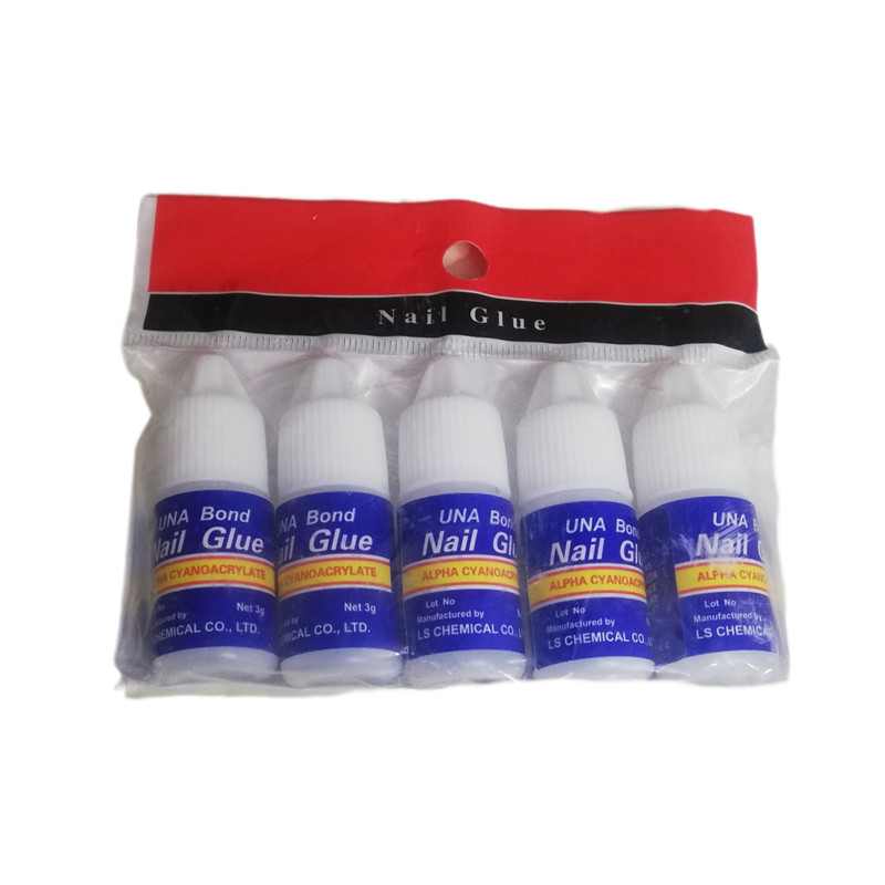 چسب ناخن مصنوعی نایل گلو مدل UNA وزن 3 گرم مجموعه 5 عددی