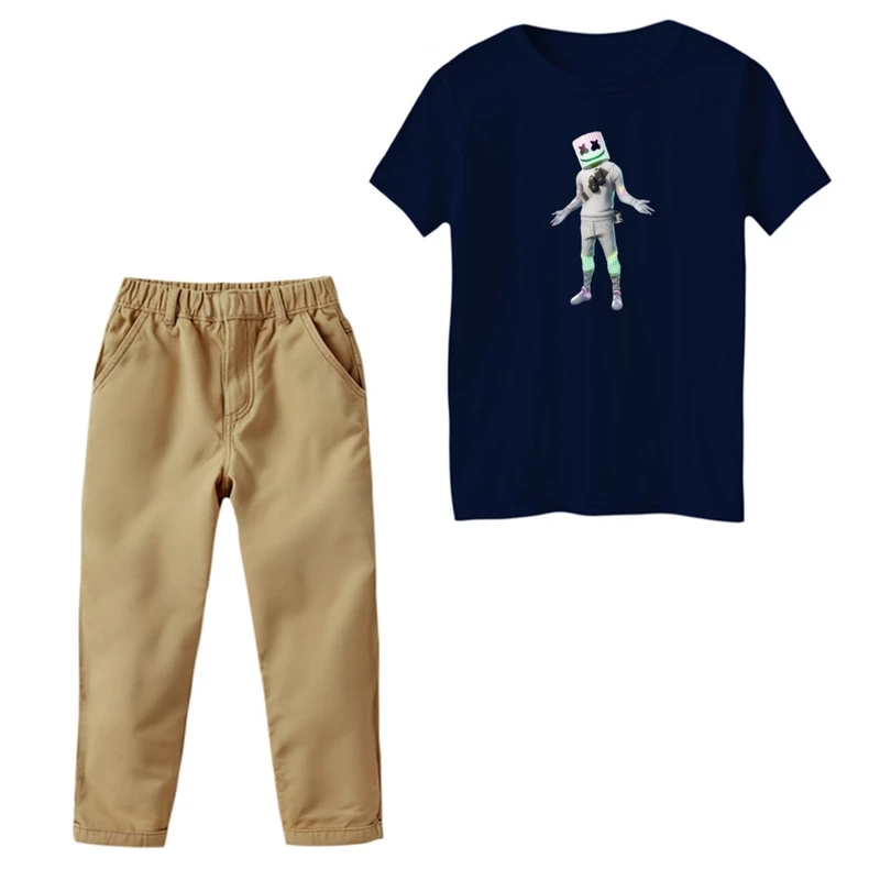 ست تی‌شرت و شلوار پسرانه مدل مارشملو