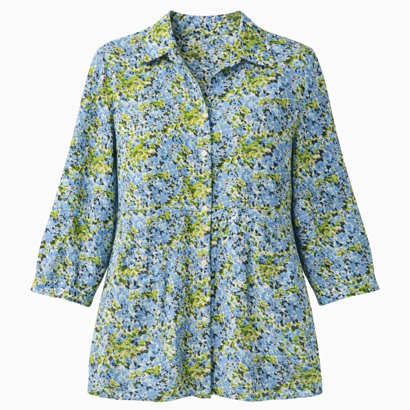 شومیز آستین سه ربع یقه برگردان زنانه مدل 2024