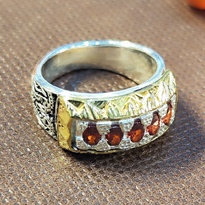 انگشتر نقره مردانه نقره جات بافندگان مدل سنگ یاقوت کد 44