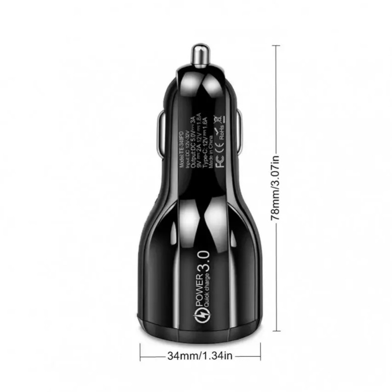 شارژر فندکی 48 وات دو پورت مدل Fast TE-P32