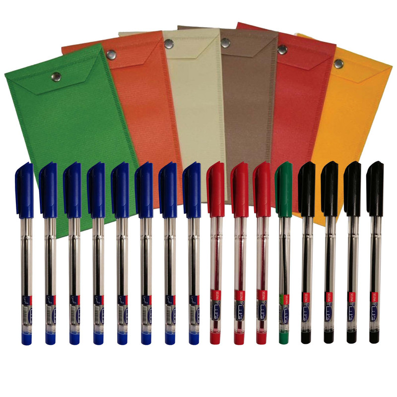 خودکار سلنا مدل Excellent کد fr بسته 16 عددی به همراه پوشه دکمه دار