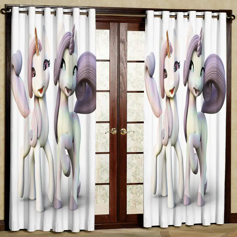 پرده مدل یونیکورن مخمل پانچی کد 2575 سایز 200x140 سانتی متر