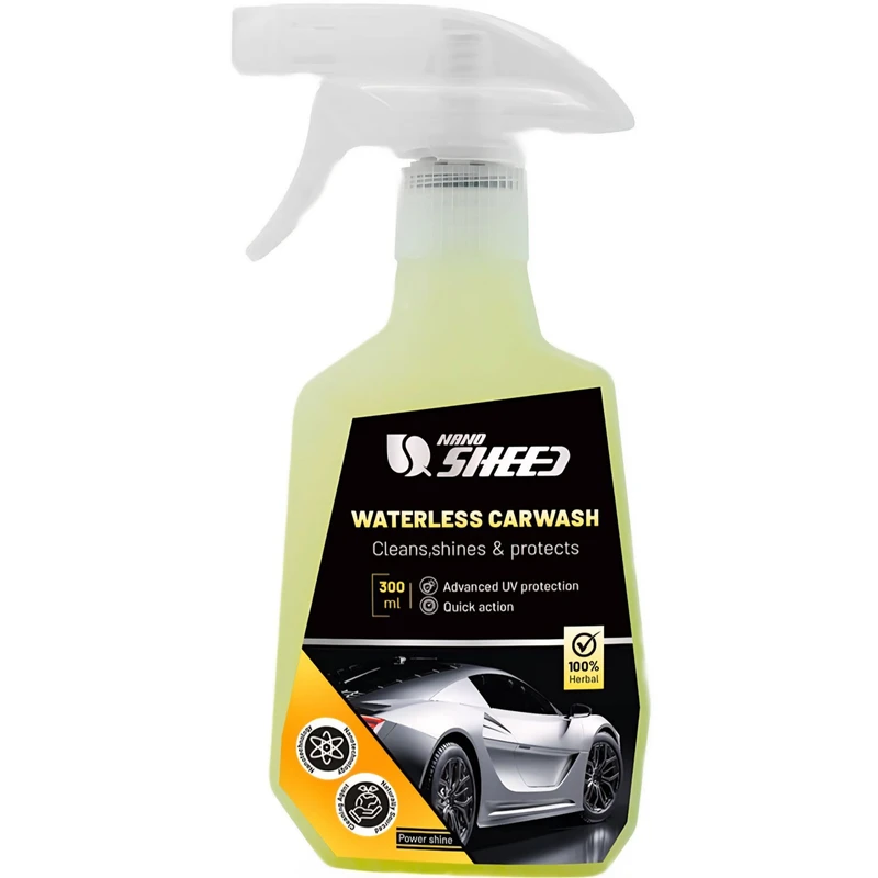 اسپری کارواش بدون آب نانوشید مدل waterless car wash حجم 300 میلی لیتر