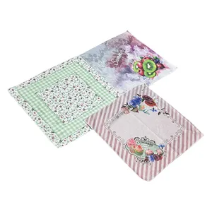 حوله آشپزخانه طرح دستمالی مدل GD49 سایز 40x40 سانتی متر بسته سه عددی