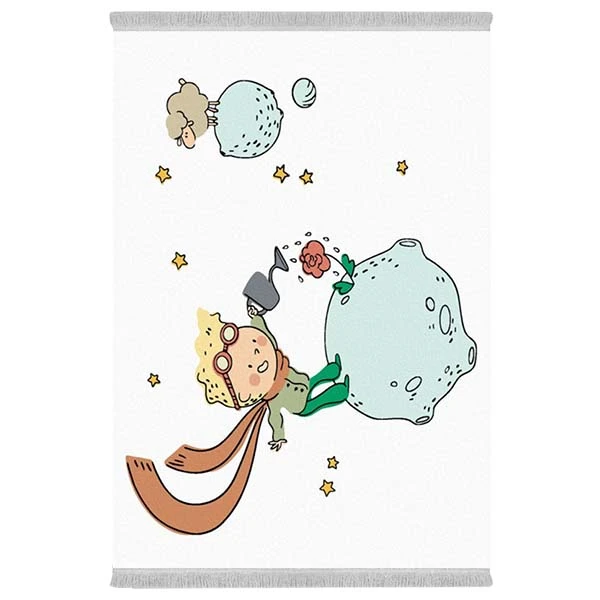 فرش پارچه‌ای دفه مدل فرشینه هازان مخمل طرح فانتزی کد 3281