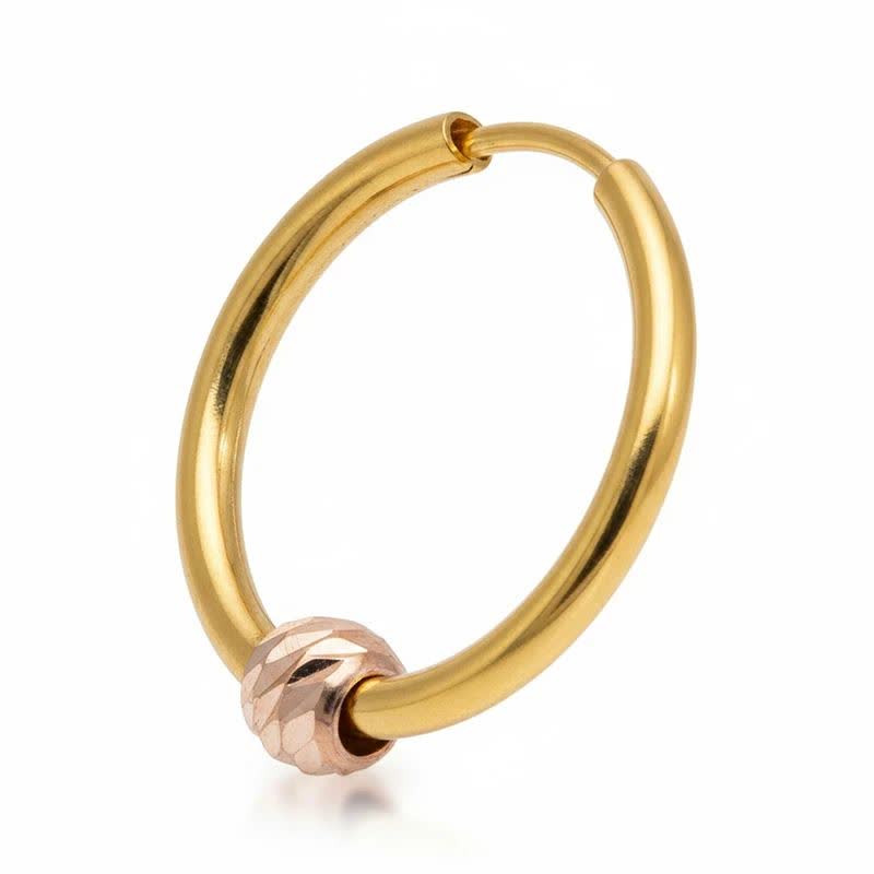 گوشواره حلقه‌ای طلا 18 عیار زنانه طلای کامک مدل البرنادو  - 5
