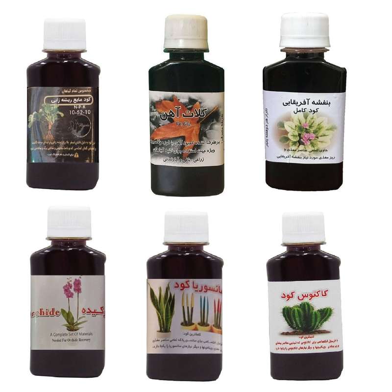 کود مایع فسفر ریشه زایی 10-52-10 و کلات آهن و بنفشه آفریقایی و کود ارکیده و کود کاکتوس و کود سانسوریا مدل life drop حجم 120 میلی لیتر