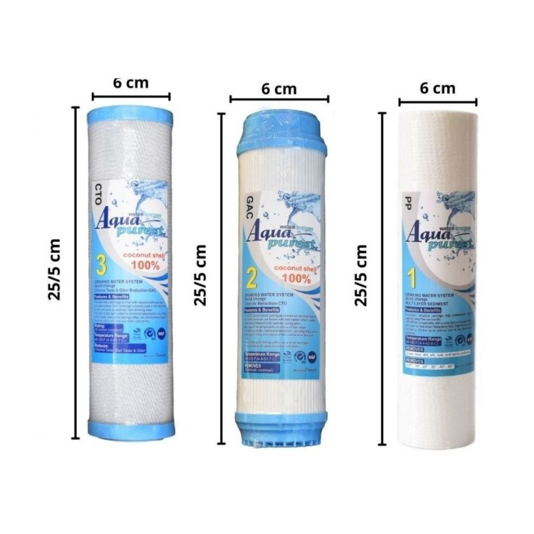 فیلتر دستگاه تصفیه آب آکوا پیورست مدل SFT 300 NEW مجموعه 3 عددی
