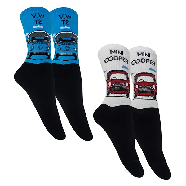 جوراب ساق بلند مردانه تن پوش هنگامه مدل پنبه کش اسپرت ماشین مجموعه 2 عددی