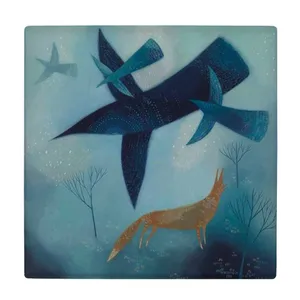  زیر لیوانی  طرح نقاشی پرنده و روباه کد    6167467_5530