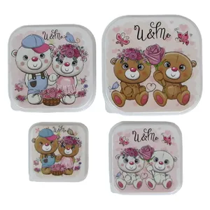 ظرف نگهدارنده آتریس طرح خرس مجموعه 4 عددی