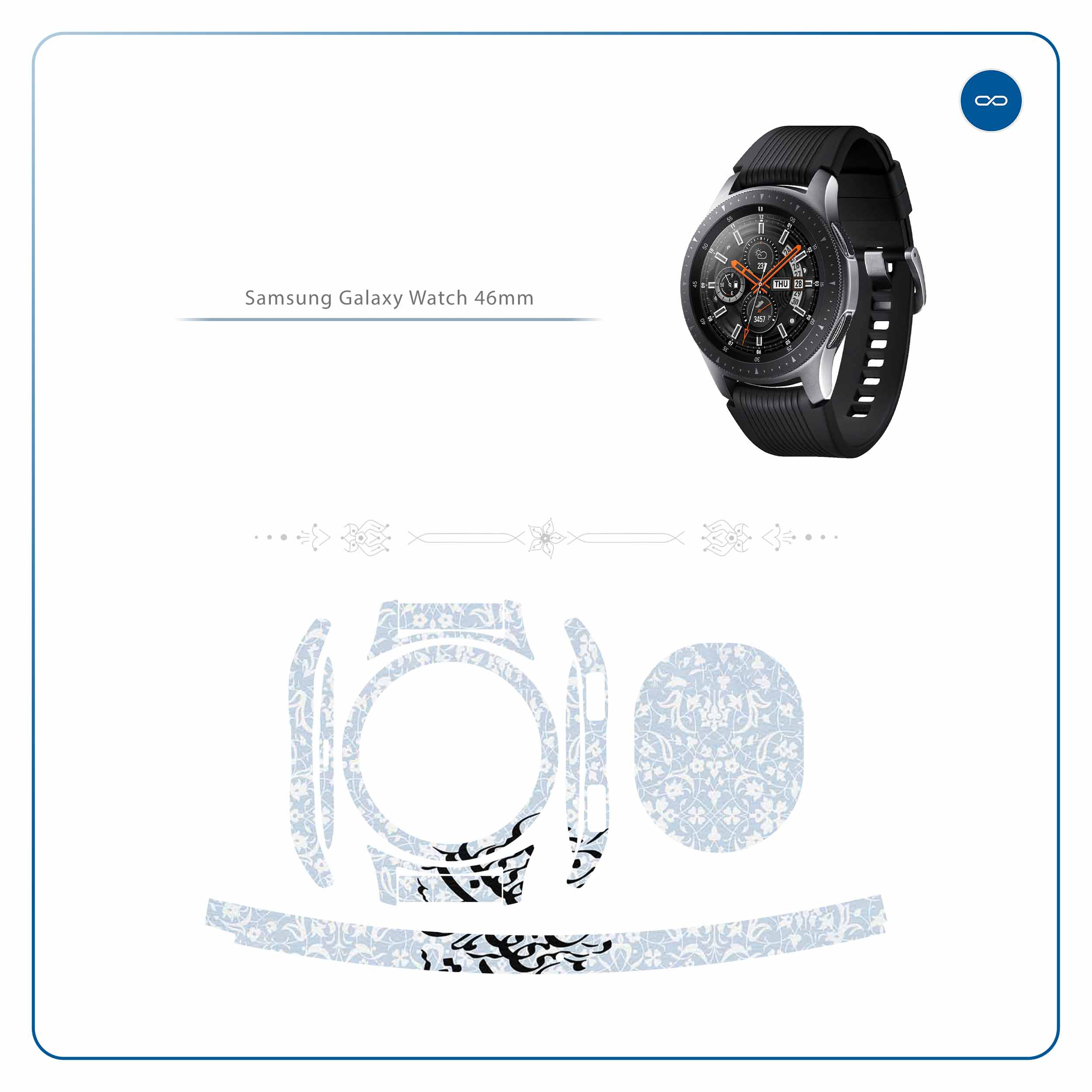 برچسب ماهوت طرح Nastaliq-4 مناسب برای ساعت هوشمند سامسونگ Galaxy Watch 46mm