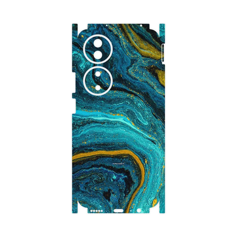 برچسب پوششی ماهوت مدل Turquoise marblewith golden streaks-FullSkin مناسب برای گوشی موبایل آنر X7b