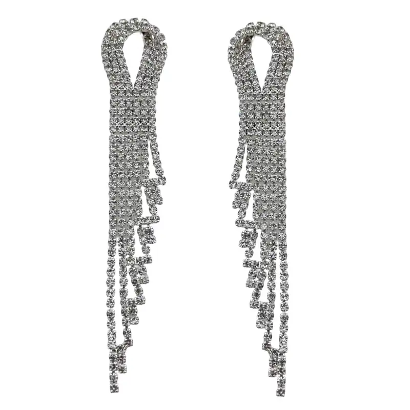 گوشواره زنانه مدل تنیسی جواهری کد E4816