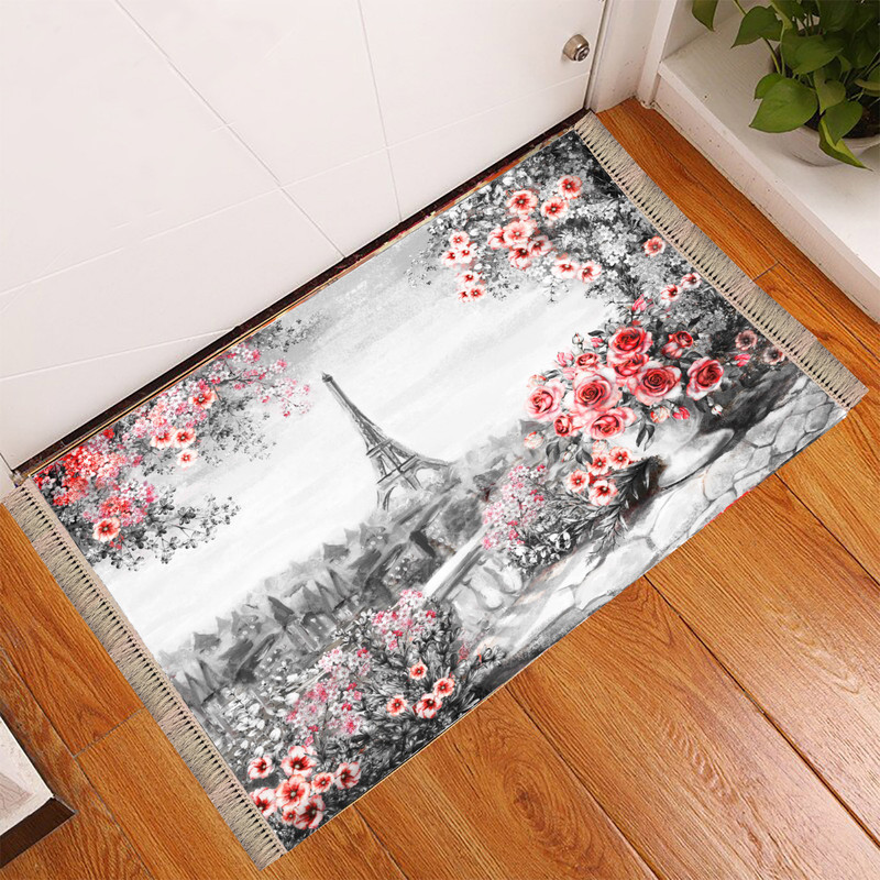 فرش پارچه ای مدل ترمزدار طرح بهار ایفل