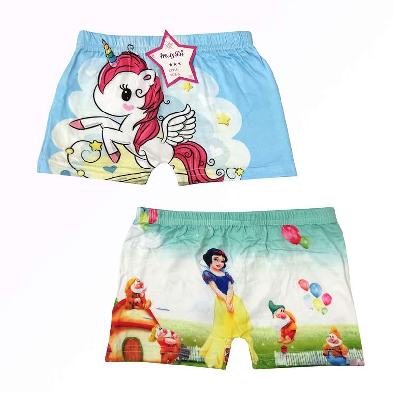 شورت دخترانه مدل یونیکورن و سفید برفی کد 0222 مجموعه 2 عددی