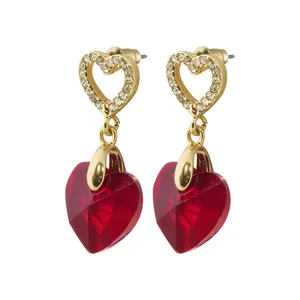 گوشواره زنانه مدل میخی طرح قلب کد 6778