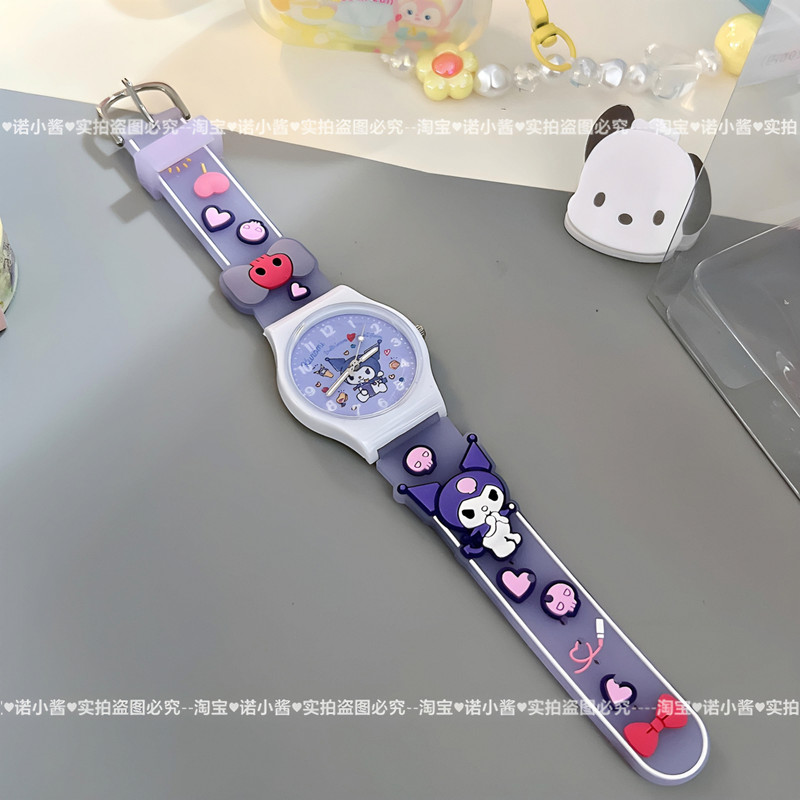 ساعت مچی عقربه ای دخترانه مدل بند سیلیکون آنتی آلرژی طرح پسر خفّاشی