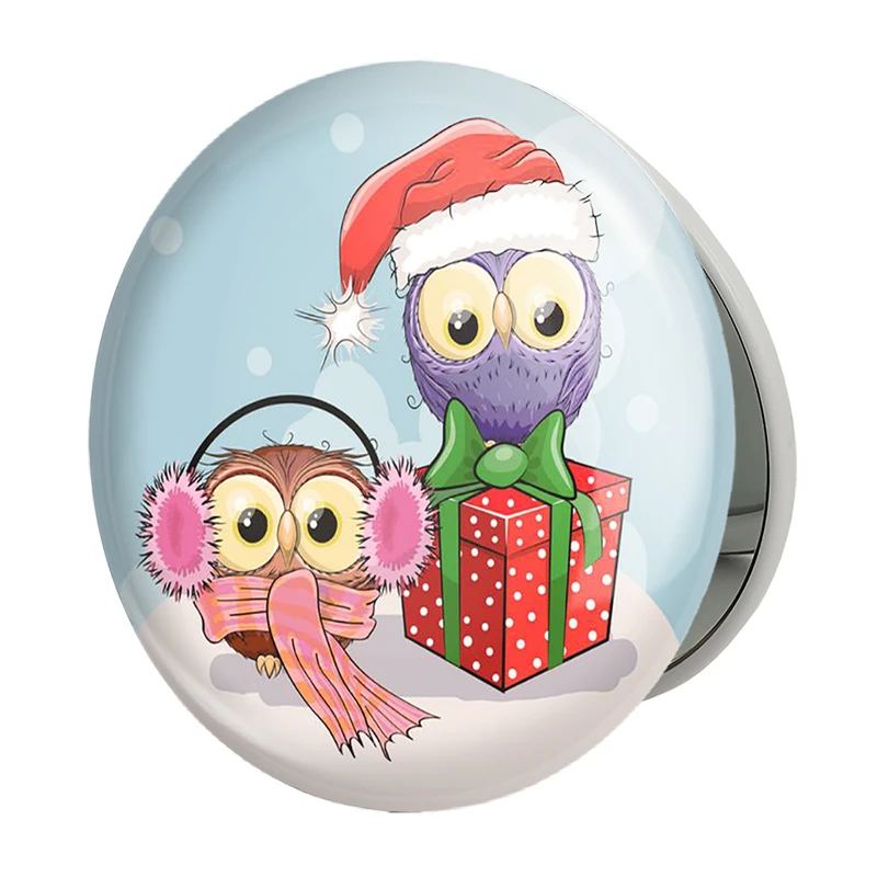 آینه جیبی خندالو طرح جغد مدل تاشو کد 5058 