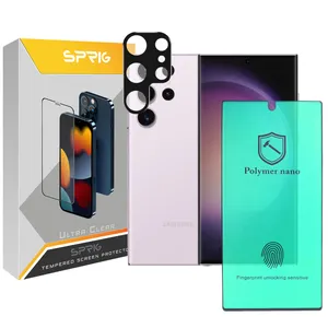 Sprig 3D-NANO camera lens protector for Samsung Galaxy S23 Ultra with screen protector
