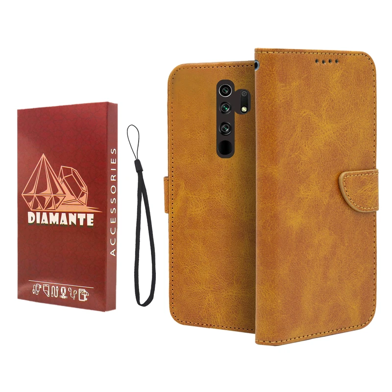 کیف کلاسوری دیامانته مدل Mortand Ros مناسب برای گوشی موبایل شیائومی Redmi 9 Prime  به همراه بندآویز