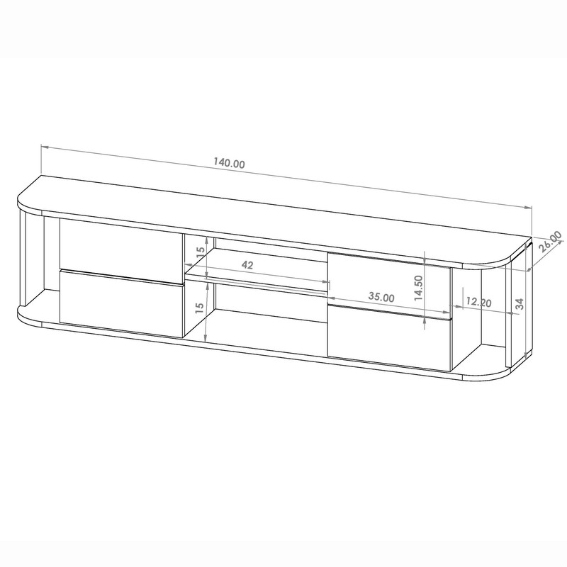 میز تلویزیون دیواری مدل Owens 4K 2500