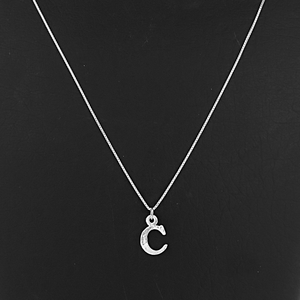 آویز گردنبند نقره طرح C مدل 15258