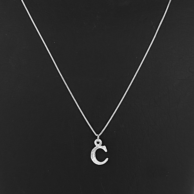 آویز گردنبند نقره طرح C مدل 15258