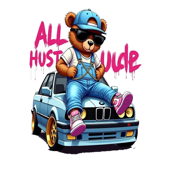 استیکر پارچه و لباس پاد آفرین طرح خرسی کد 1476