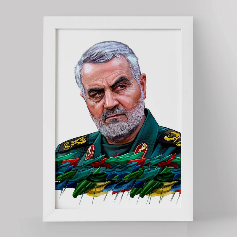 تابلو خندالو مدل سردار قاسم سلیمانی کد 12602