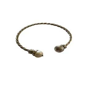 دستبند نقره زنانه مدل گوی و مروارید