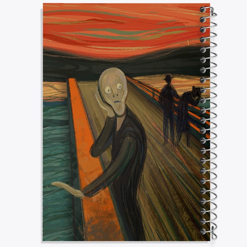 دفتر ژورنال نویسی 50 برگ خندالو مدل نقطه ای طرح تابلو جیغ کد F598