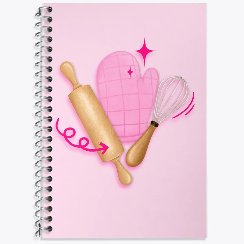 دفتر زبان 50 برگ خندالو مدل سه خط طرح شیرینی پزی کد F2795