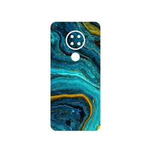 MAHOOT Turquoise marblewith golden streaks Cover Sticker for Nokia 7.2