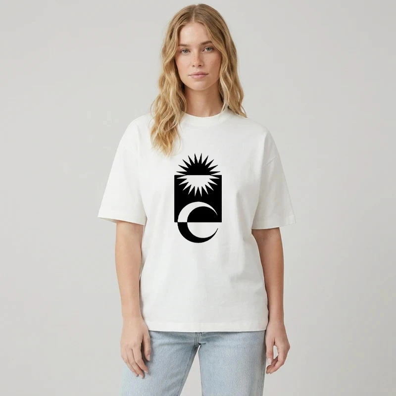 تی شرت آستین کوتاه زنانه پنبه طرح moon star