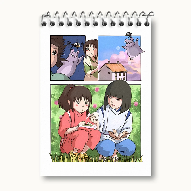 دفتر یادداشت 50 برگ خندالو طرح انیمه شهر اشباح (Spirited Away)  کد N4733