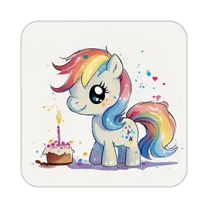 زیر لیوانی کاکتی طرح اسب تک شاخ و یونیکورن مدل mp32116