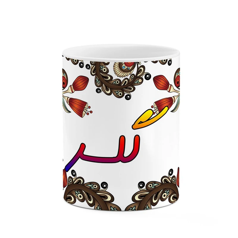 ماگ کاکتی مدل اسم گلسر طرح سنتی گل و بته کد mgh46796
