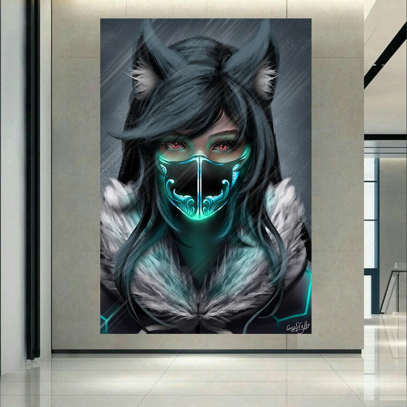 تابلو شاسی طرح انیمه مدل دختر ماسک دار کد AR616