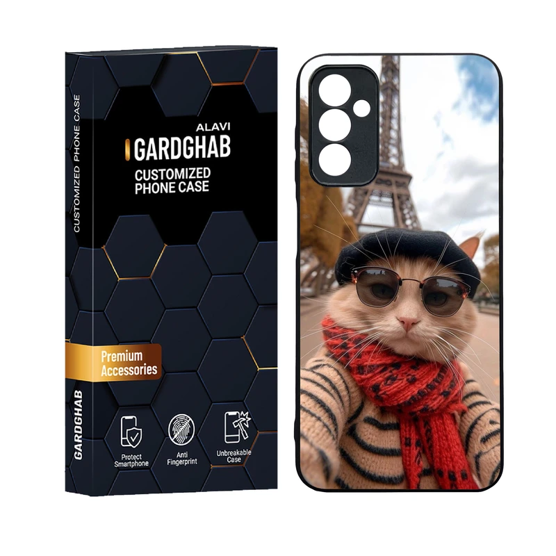 کاور گارد قاب علوی دورژله ای پشت گلس مدل هنری مناسب برای گوشی موبایل سامسونگ Galaxy F13